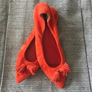 J. Crew Orange/Tomato Red Flats